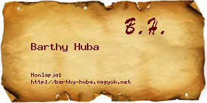 Barthy Huba névjegykártya